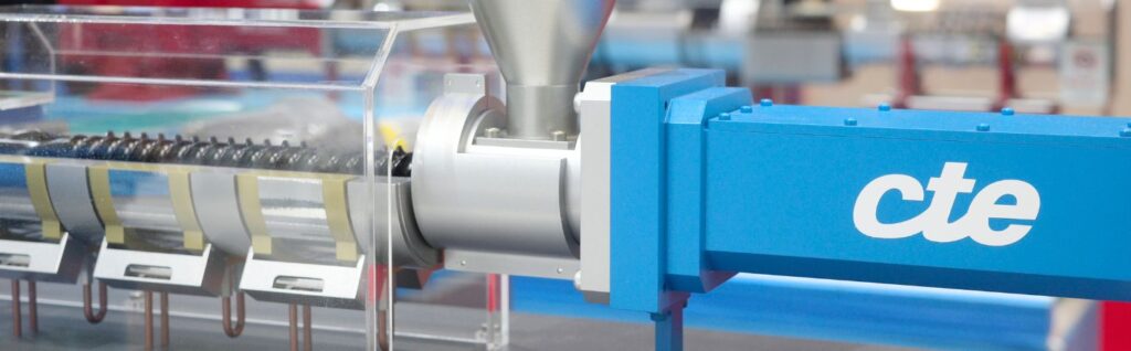 CTE twins screw extruder model.