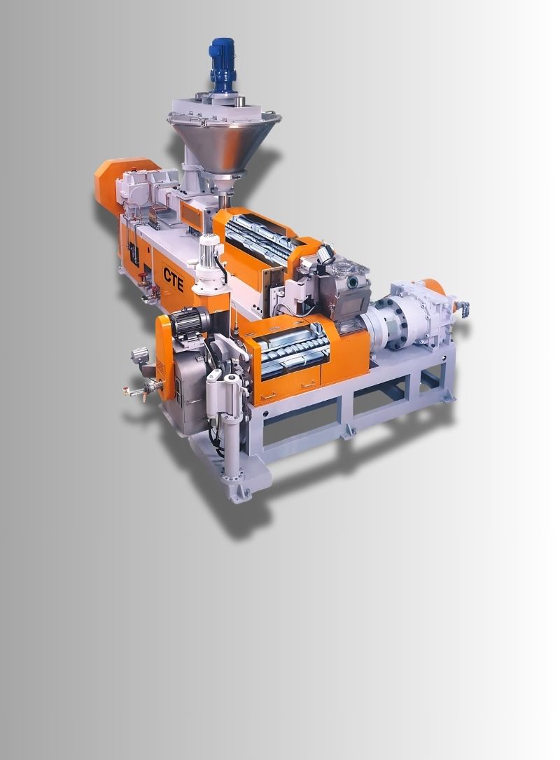 HTM Tandem Compounding Twin Screw Extruder for advanced sustainable compounding solutions.